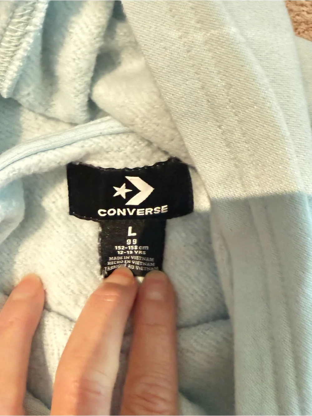 Converse Light Blue Pullover Hoodie with All Star Logo